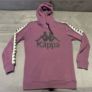 Kappa Hoodie Pullover Burgundy Red Omini Logo Sweatshirt Retro Women Sz XL